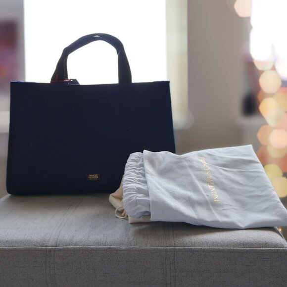 Frances Valentine The Kate Bag Womens Navy Nylon NWT Closet Staple Classic - Picture 2 of 12